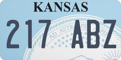 KS license plate 217ABZ