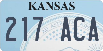 KS license plate 217ACA