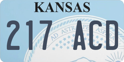 KS license plate 217ACD