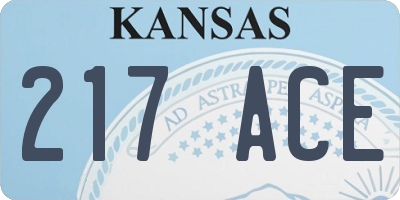 KS license plate 217ACE