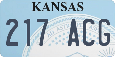 KS license plate 217ACG