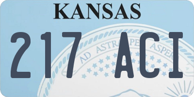 KS license plate 217ACI