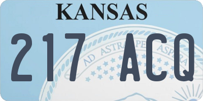 KS license plate 217ACQ