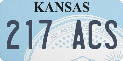 KS license plate 217ACS
