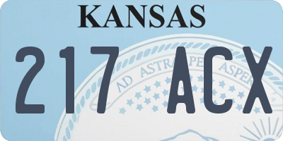 KS license plate 217ACX