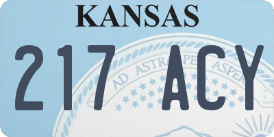 KS license plate 217ACY