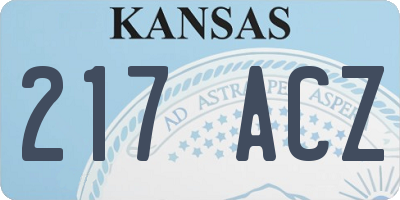 KS license plate 217ACZ
