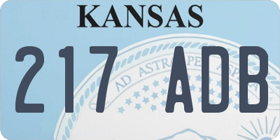 KS license plate 217ADB