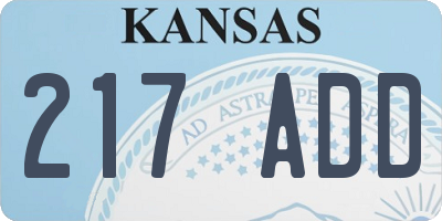 KS license plate 217ADD