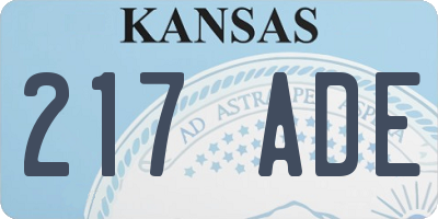 KS license plate 217ADE