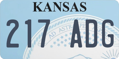 KS license plate 217ADG