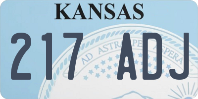 KS license plate 217ADJ