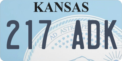 KS license plate 217ADK