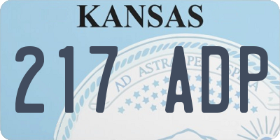 KS license plate 217ADP