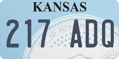 KS license plate 217ADQ