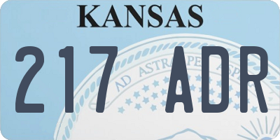 KS license plate 217ADR