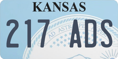 KS license plate 217ADS