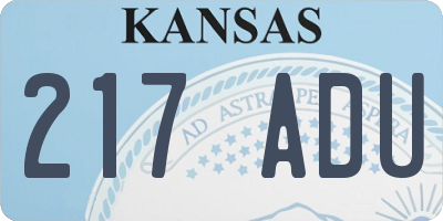KS license plate 217ADU