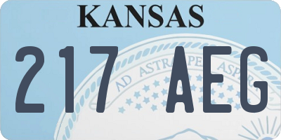 KS license plate 217AEG