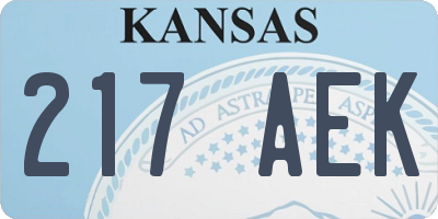 KS license plate 217AEK