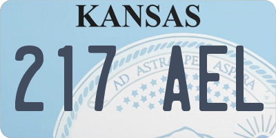KS license plate 217AEL