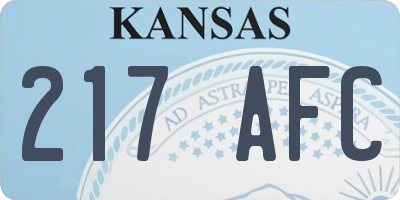 KS license plate 217AFC
