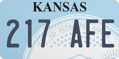 KS license plate 217AFE