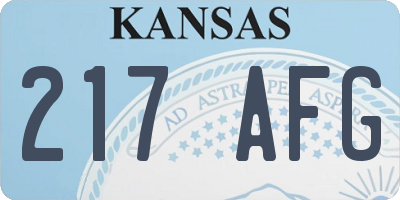 KS license plate 217AFG