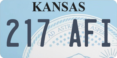 KS license plate 217AFI