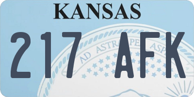 KS license plate 217AFK