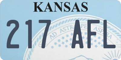 KS license plate 217AFL