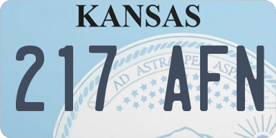 KS license plate 217AFN