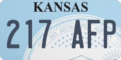 KS license plate 217AFP
