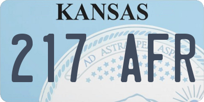 KS license plate 217AFR