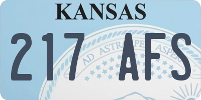 KS license plate 217AFS