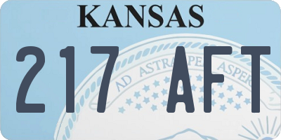 KS license plate 217AFT