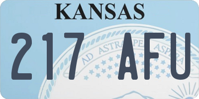 KS license plate 217AFU