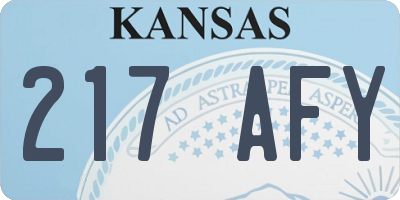 KS license plate 217AFY