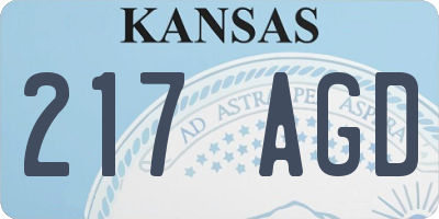 KS license plate 217AGD