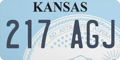 KS license plate 217AGJ