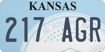 KS license plate 217AGR