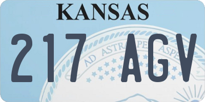 KS license plate 217AGV