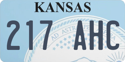 KS license plate 217AHC