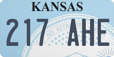 KS license plate 217AHE