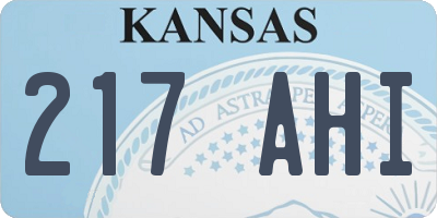 KS license plate 217AHI