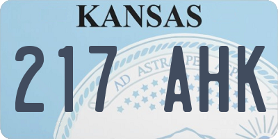 KS license plate 217AHK