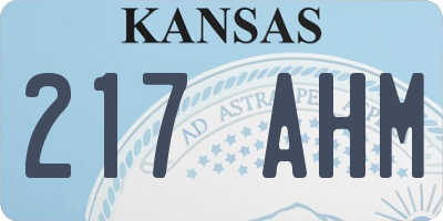 KS license plate 217AHM