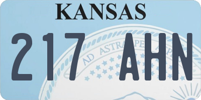 KS license plate 217AHN