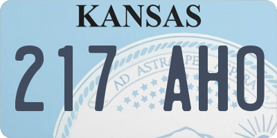 KS license plate 217AHO