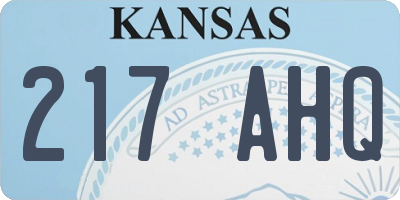 KS license plate 217AHQ